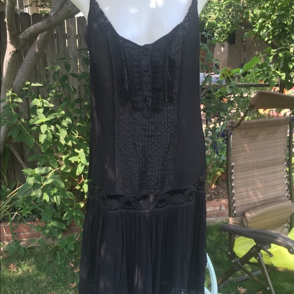 Hannah Jo Black silk dress M - Picture 1 of 8